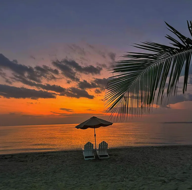 Sunset on the beachfront